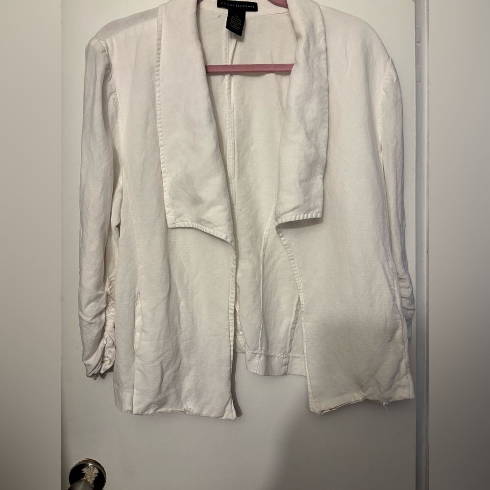 Women's Grace Elements White linen and rayon Jacket size xl